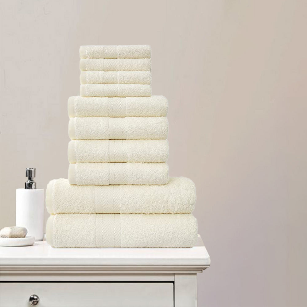 Cream Bath Towels Premium Quality Bright Homeware