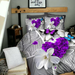 Duvet Cover, 3D Duvet Cover Set, 3D Bedding,Duvet Covers, flower duvet covers, buterfly duvet covers, single duvet covers, double duvet covers, king size duvet covers, microfiber duvet covers sets, Microfiber bedding sets, 3Pcs Duvet Covers set,