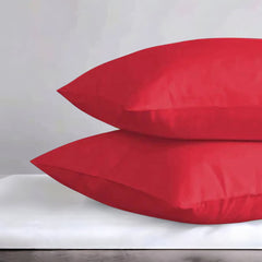 Plain Pillow Case/Cover Pair Red