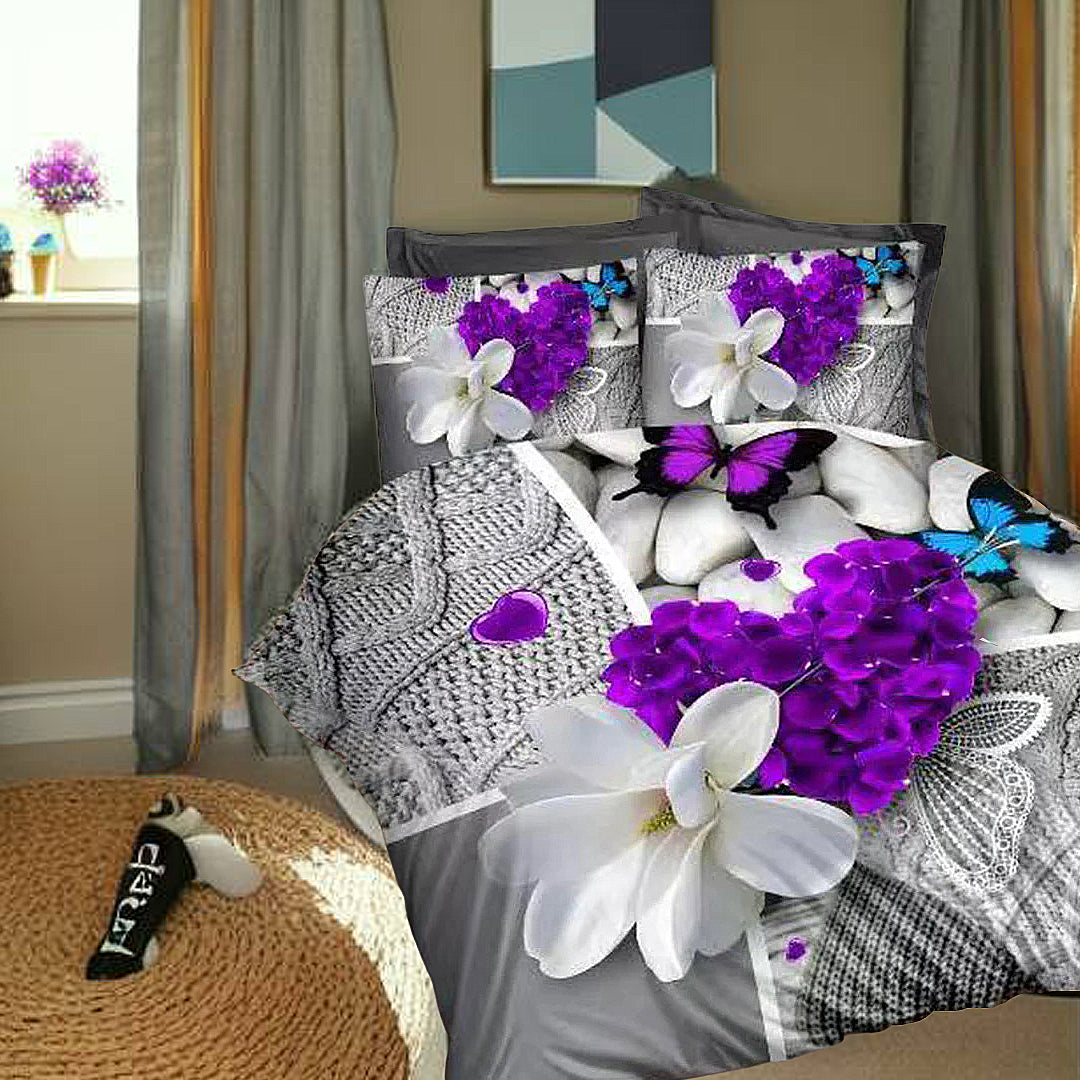 Duvet Cover, 3D Duvet Cover Set, 3D Bedding,Duvet Covers, flower duvet covers, buterfly duvet covers, single duvet covers, double duvet covers, king size duvet covers, microfiber duvet covers sets, Microfiber bedding sets, 3Pcs Duvet Covers set,