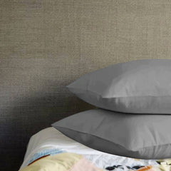 Plain Pillow Case/Cover Pair Grey