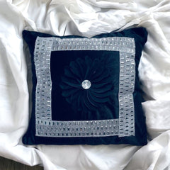 Crushed Diamond Sofa Cushion Cover Black