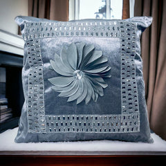 Crushed Diamond Sofa Cushion Cover Silver Gray