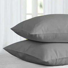 Plain Pillow Case/Cover Pair Grey