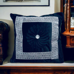 Crushed Diamond Sofa Cushion Cover Black