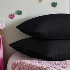 Plain Pillow Case/Cover Pair Black