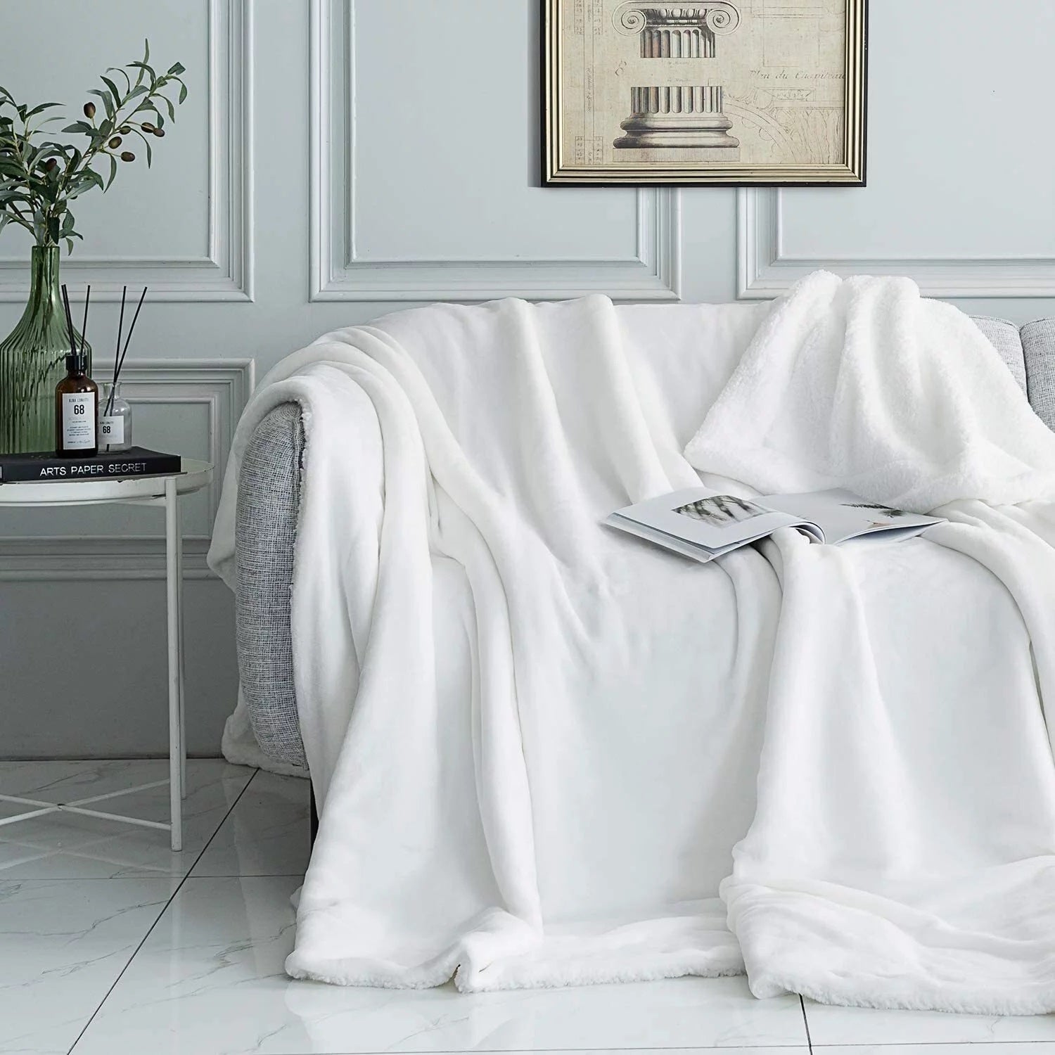 Fleece blanket, Fleece throw blanket, fluffy blanket, warm blanket, soft blanket,sofa fleece throw, sofa blankets , light cream blankets, double size