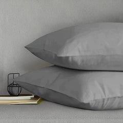 Plain Pillow Case/Cover Pair Grey