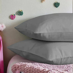 Plain Pillow Case/Cover Pair Grey
