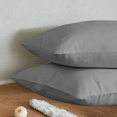 Plain Pillow Case/Cover Pair Grey