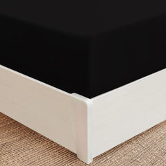 Extra Deep Fitted Bed Sheets Single, Double, King Sizes Black 25cm