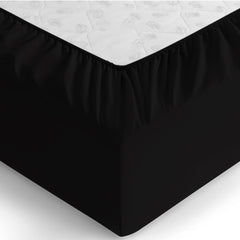 Extra Deep Fitted Bed Sheets Single, Double, King Sizes Black 25cm