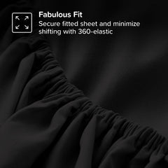 Extra Deep Fitted Bed Sheets Single, Double, King Sizes Black 25cm