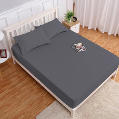 Extra Deep Fitted Bed Sheets Single, Double, King Sizes Charcoal 25cm
