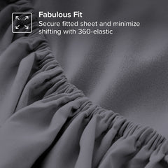 Extra Deep Fitted Bed Sheets Single, Double, King Sizes Charcoal 25cm