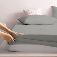 Extra Deep Fitted Bed Sheets Single, Double, King Sizes Grey 25cm