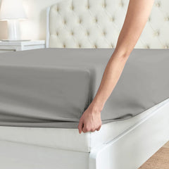 Extra Deep Fitted Bed Sheets Single, Double, King Sizes Grey 25cm