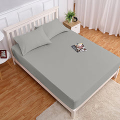 Extra Deep Fitted Bed Sheets Single, Double, King Sizes Grey 25cm
