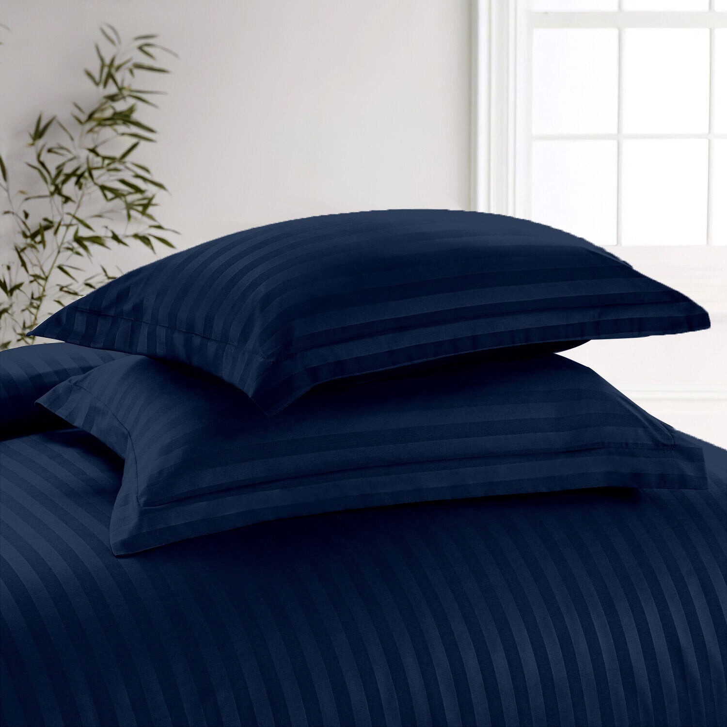 Duvet Covers, navy duvet covers, navy floral duvet covers, single duvet covers, double duvet covers, king size duvet covers, microfiber duvet covers sets, Microfiber bedding sets, 3Pcs Duvet Covers set, Striped duvet cover