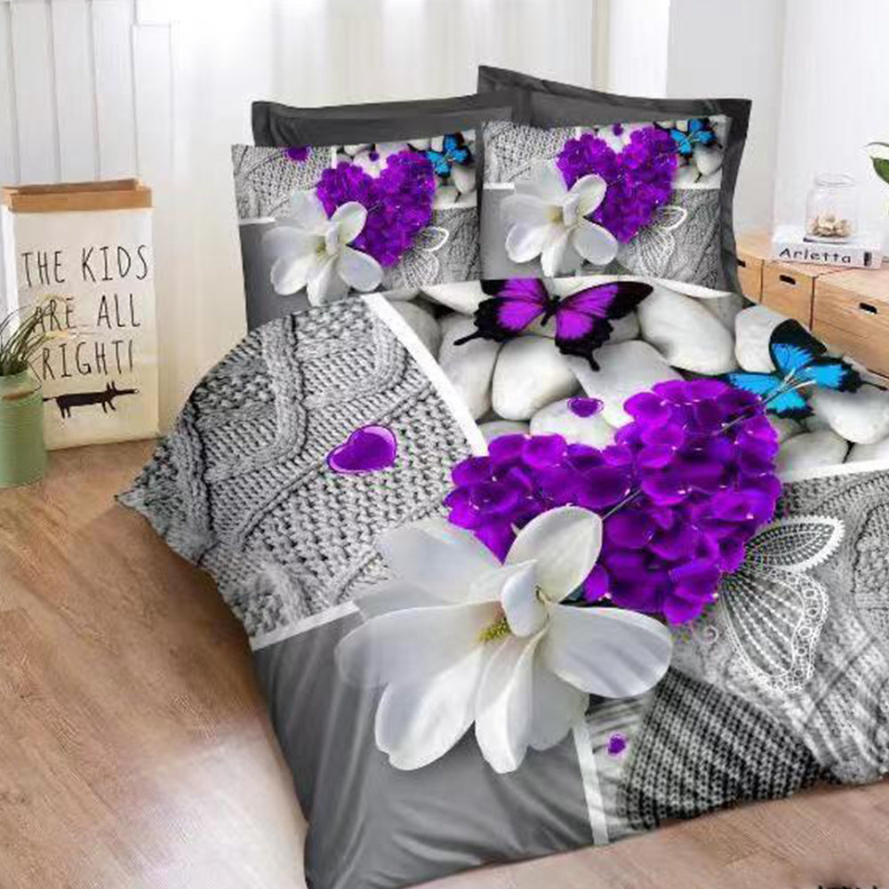 Duvet Cover, 3D Duvet Cover Set, 3D Bedding,Duvet Covers, flower duvet covers, buterfly duvet covers, single duvet covers, double duvet covers, king size duvet covers, microfiber duvet covers sets, Microfiber bedding sets, 3Pcs Duvet Covers set,