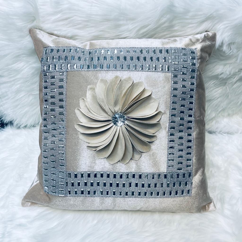 cushion covers, sofa cushion cover, Embroidered cushion cover, floral printed cushion cover, velvet cushion cover, silver gray cushion cover