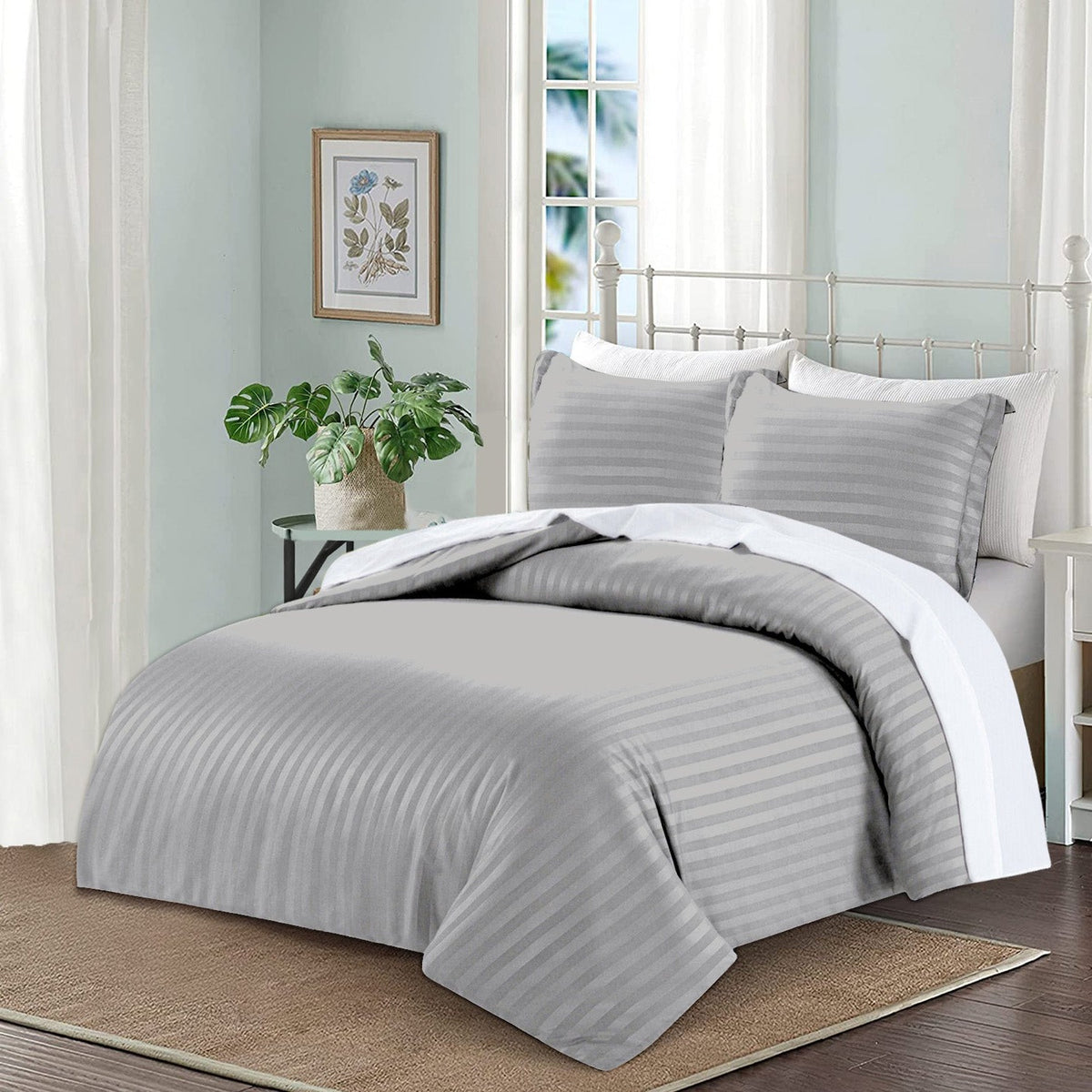 Stripped Bedding, Stripe Duvet Cover, Duvet Cover Set, Stripe Duvet Cover, gray stripe pattern,Duvet Covers, gray duvet covers, gray pattren duvet covers, single duvet covers, double duvet covers, king size duvet covers, microfiber duvet covers sets, Microfiber bedding sets, 3Pcs Duvet Covers set,