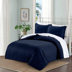 Duvet Covers, navy duvet covers, navy floral duvet covers, single duvet covers, double duvet covers, king size duvet covers, microfiber duvet covers sets, Microfiber bedding sets, 3Pcs Duvet Covers set, Striped duvet cover
